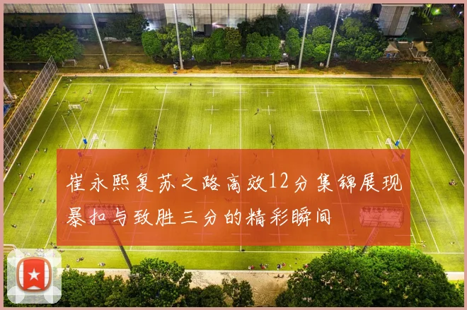 崔永熙复苏之路高效12分集锦展现暴扣与致胜三分的精彩瞬间
